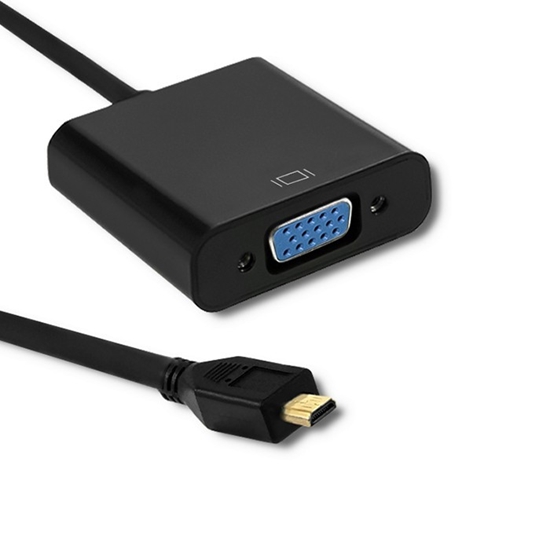Picture of Adapter Micro HDMI D męski / VGA żeński | +3,5mm AUX | 0,2m