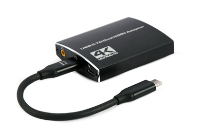 Picture of Adapteris Gembird USB-C Type-C Male - 2 x HDMI Female 4K Black