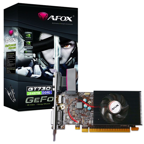Изображение AFOX Geforce GT730 1GB DDR3 64Bit DVI HDMI VGA LP Fan AF730-1024D3L7-V1