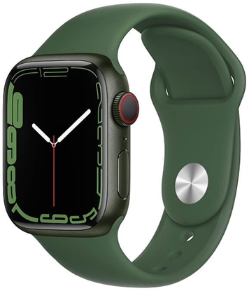 Изображение Apple Watch 7 GPS + Cellular 41mm Sport Band, green/clover (MKHT3EL/A)