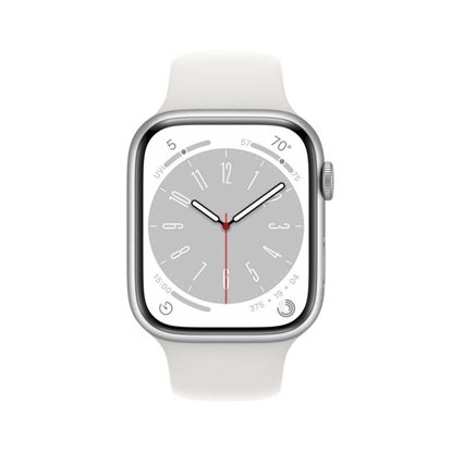 Изображение Apple Watch 8 GPS 45mm Sport Band, silver/white (MP6N3EL/A)