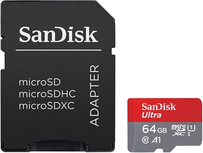 Attēls no Atmiņas karte SanDisk Ultra microSD 64GB + SD Adapter