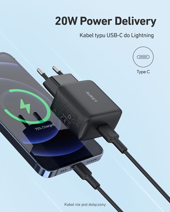 Attēls no AUEKY PA-R1 Swift Wall charger 1x USB-C Power Delivery 3.0 20W
