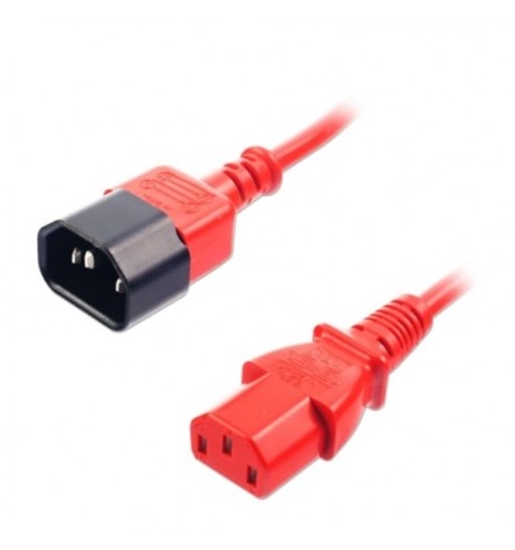 Picture of Barošanas kabelis IEC C14 - C13, sarkans, 1.0m, Lindy