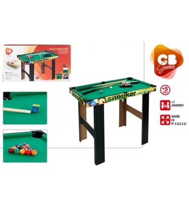 Picture of Biljarda galds no koka ar spēles aksesuāriem (44x80x68 cm) 5+ CB85326
