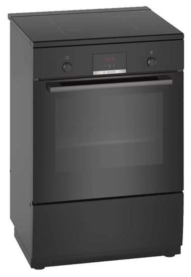 Picture of Bosch Serie 4 HLN39A060U cooker Freestanding cooker Zone induction hob Black A