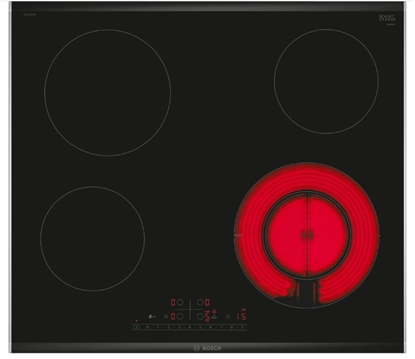 Изображение Bosch Serie 6 PKF675FP2E hob Black Built-in 60 cm Ceramic 4 zone(s)