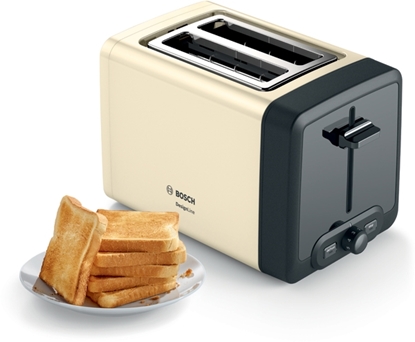 Attēls no Bosch TAT4P427 toaster 2 slice(s) 970 W Black, Cream