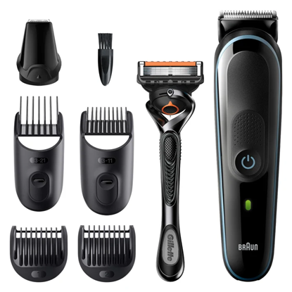 Attēls no Braun All-in-one trimmer MGK3345 Cordless and corded, Number of length steps 13, Black/Blue