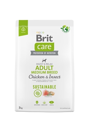 Изображение BRIT Care Dog Sustainable Adult Medium Breed Chicken & Insect - dry dog food - 3 kg