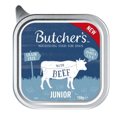 Attēls no BUTCHER'S Original Junior Pate with beef - Wet dog food - 150 g