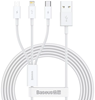 Picture of Cable Baseus Superior, USB to microUSB+Lightning+Type-C, 3.5A, 1.5m, white, CAMLTYS-0