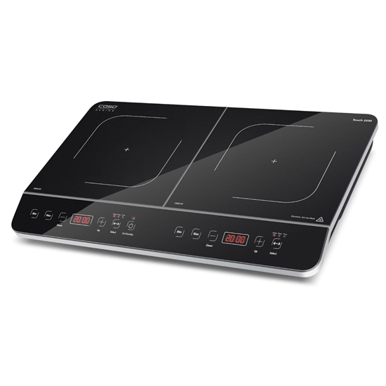 Picture of Caso Hob Touch 3500 Induction, Number of burners/cooking zones 2, Touch control, Timer, Black, Display