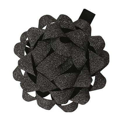 Picture of Dāvanu pušķis Poly Glitter 8cm melns ar spīd.