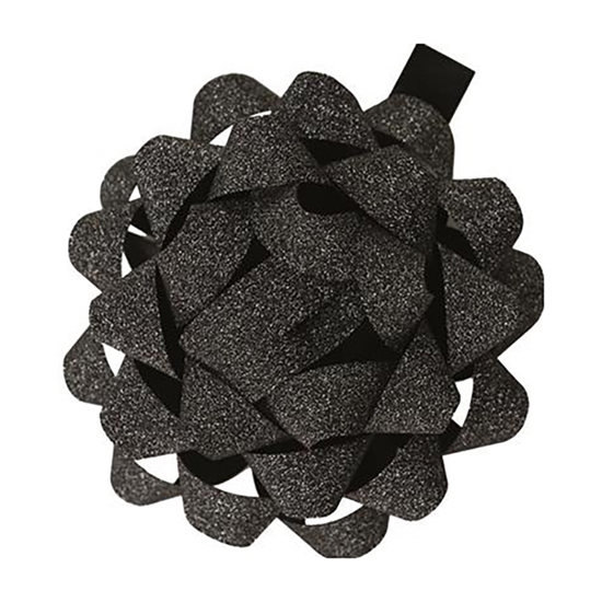 Изображение Dāvanu pušķis Poly Glitter 8cm melns ar spīd.