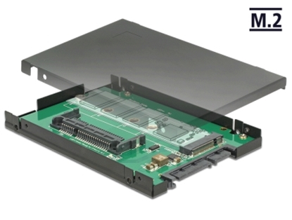 Изображение Delock 2.5″ Converter SATA 22 pin > 1 x M.2 / 1 x CFast - 9.5 mm Enclosure
