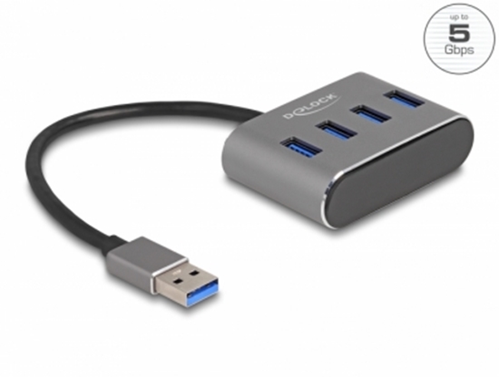 Picture of Delock 4 Port USB 3.2 Gen 1 Hub with USB Type-A connector – USB Type-A ports on top