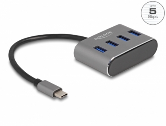 Picture of Delock 4 Port USB 3.2 Gen 1 Hub with USB Type-C™ connector – USB Type-A ports on top