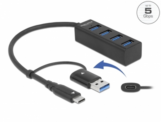 Picture of Delock 4 Port USB 3.2 Gen 1 Hub with USB Type-C™ or USB Type-A connector