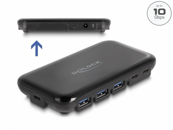 Picture of Delock 7 Port USB 3.2 Gen 2 Hub with 4 USB Type-A and 3 USB Type-C™ Ports