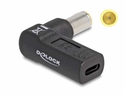 Picture of Delock Adapter for Laptop Charging Cable USB Type-C™ female to IBM 7.9 x 5.5 mm male 90° angled