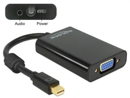 Attēls no Delock Adapter mini Displayport 1.1 male  VGA female + Audio + Power black