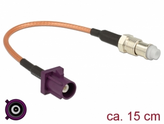 Picture of Delock Antenna Cable FAKRA D plug > FME jack RG-316 15 cm