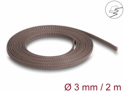 Attēls no Delock Braided Sleeve rodent resistant stretchable 2 m x 3 mm brown