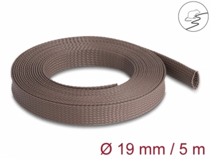 Attēls no Delock Braided Sleeve rodent resistant stretchable 5 m x 19 mm brown