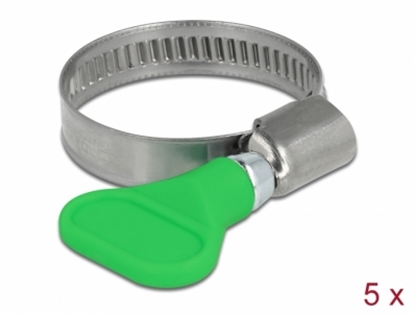 Attēls no Delock Butterfly Hose Clamp stainless steel 400 SS 20 - 35 mm 5 pieces green