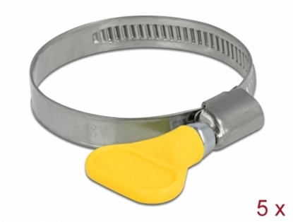 Attēls no Delock Butterfly Hose Clamp stainless steel 400 SS 32 - 50 mm 5 pieces yellow