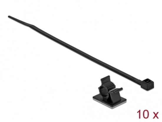 Picture of Delock Cable Clamp 25 x 18 mm with Cable Tie L 200 x W 3.6 mm black