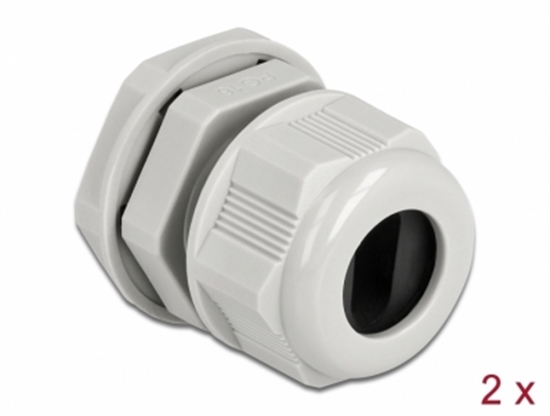 Picture of Delock Cable Gland PG16 for flat cable grey 2 pieces