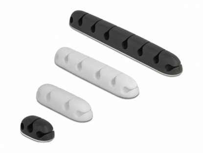 Attēls no Delock Cable holder self-adhesive combo set 4 pieces black / white