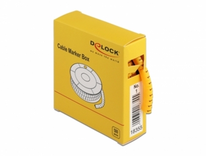 Attēls no Delock Cable Marker Box, No. 1, yellow, 500 pieces