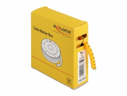 Attēls no Delock Cable Marker Box, No. 5, yellow, 500 pieces
