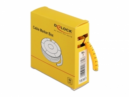 Attēls no Delock Cable Marker Box, No. 7, yellow, 500 pieces