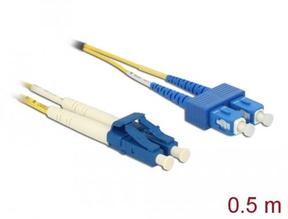 Attēls no Delock Cable Optical Fibre LC > SC Singlemode OS2 0.5 m