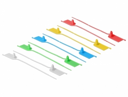 Attēls no Delock Cable Ties with label tap L 205 x W 2.8 mm 10 pieces assorted colors
