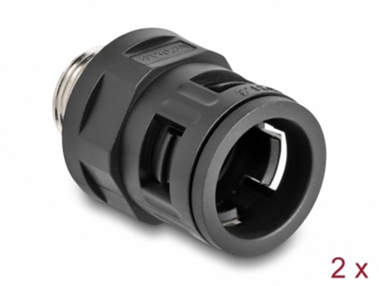 Picture of Delock Conduit Fitting with brass external thread M20 black 2 pieces