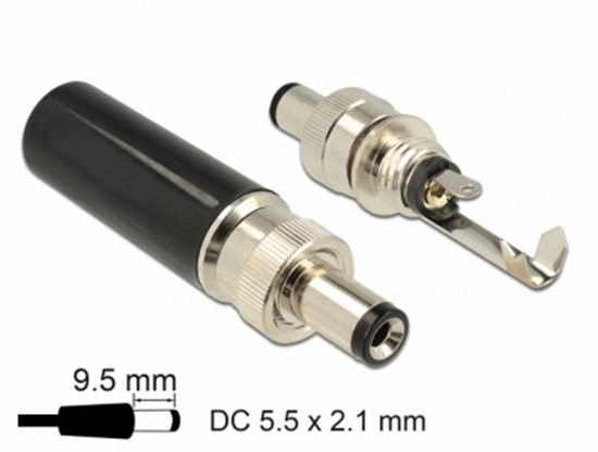 Picture of Delock Connector DC 5.5 x 2.1 mm with 9.5 mm length male