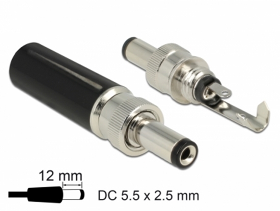 Picture of Delock Connector DC 5.5 x 2.5 mm with 12.0 mm length male