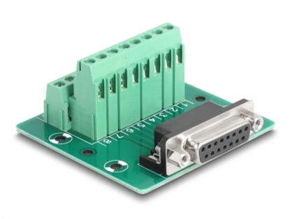 Picture of Delock D-Sub 15 pin female to Terminal Block for DIN rail