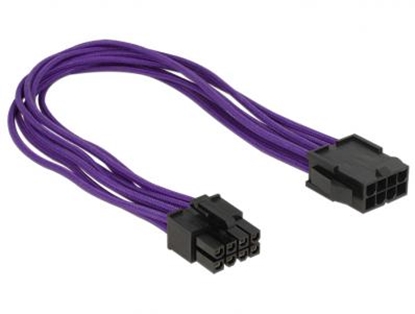 Attēls no Delock Extension Power cable 8 pin EPS male  8 pin EPS female textile shielding purple