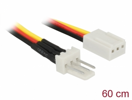 Picture of Delock Fan Power Cable 3 pin male to 3 pin female 60 cm