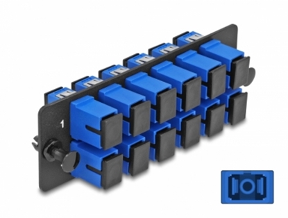 Изображение Delock Fiber Optic Adapter Panel SC Simplex UPC 12 Port blue