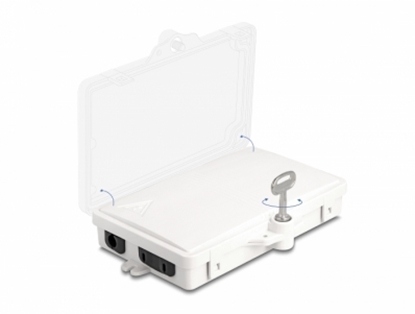 Изображение Delock Fiber Optic Distribution Box for indoor and outdoor IP65 waterproof lockable 2 port white
