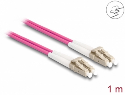 Изображение Delock Fiber Optical Cable with metal armouring LC Duplex to LC Duplex Multi-mode OM4 1 m