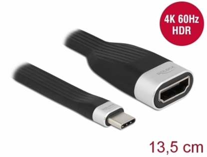 Attēls no Delock FPC Flat Ribbon Cable USB Type-C™ to HDMI (DP Alt Mode) 4K 60 Hz 13.5 cm