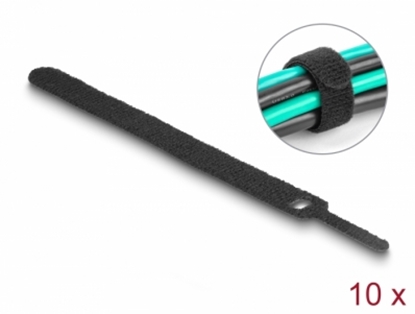 Attēls no Delock Hook-and-loop cable tie L 150 x W 12 mm black 10 pieces